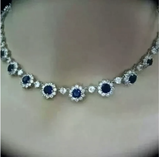 Necklace with Blue Gemstones