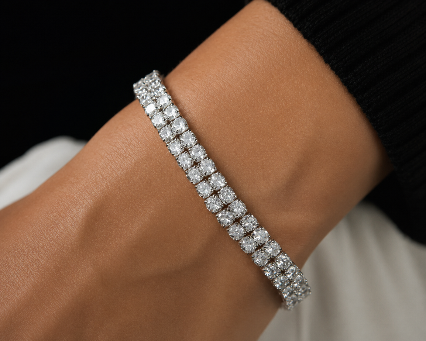 Diamond Tennis Bracelet. 10k Gia Certified D Color  VVS1 Clarity