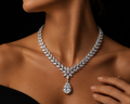 Diamond Necklace with Pear Shaped Pendant